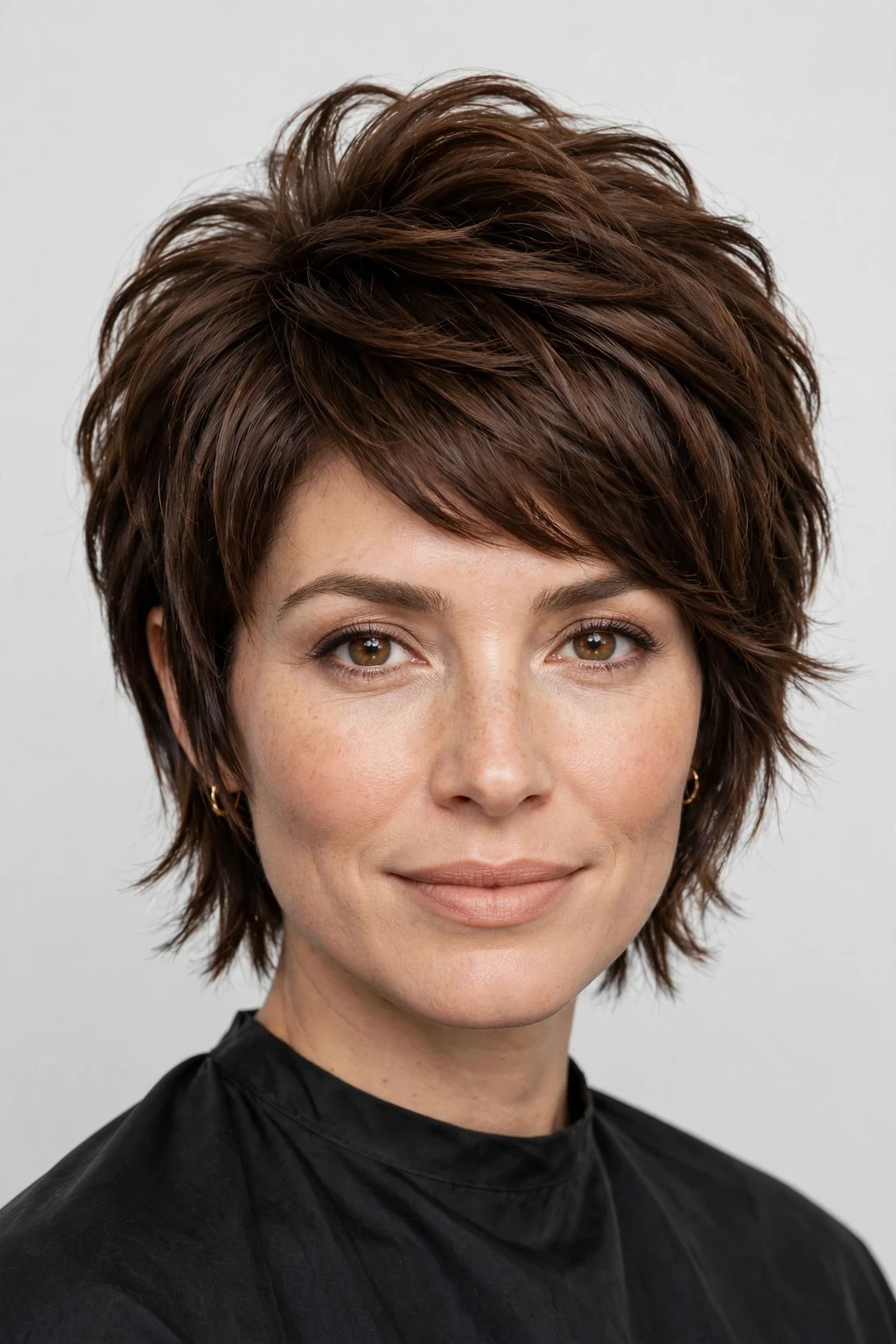 Long Pixie Bob: 15 Chic Ideas to Try 5 3. Textured 3D Pixie Bob on Brown Hair