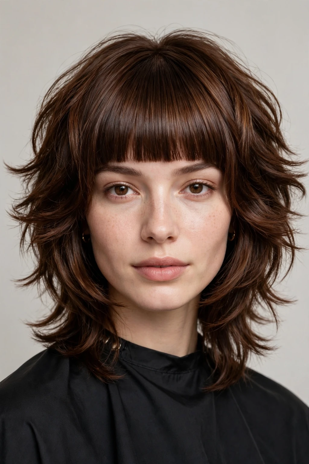 Wolf Cut: 27 Trendy Ideas to Try 11 9. Wolf Cut with Blunt Bangs