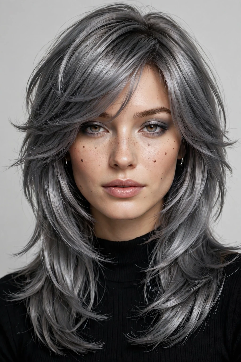 Wolf Cut: 27 Trendy Ideas to Try 19 17. Ash Grey Wolf Cut