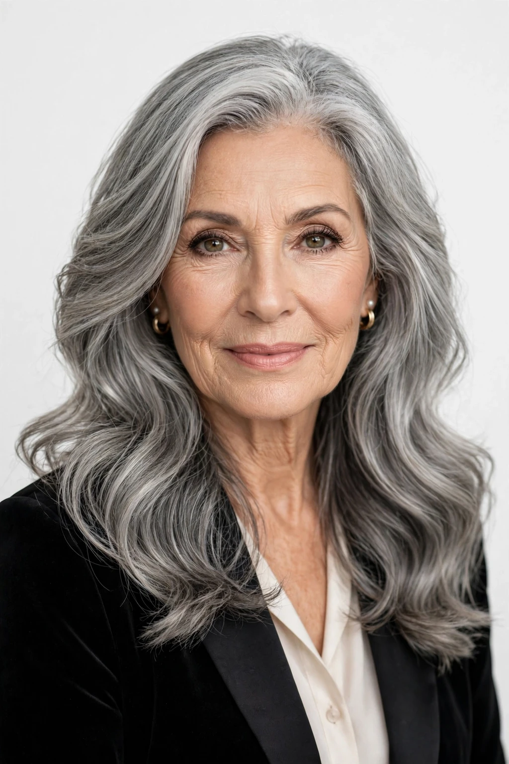 Hairstyles for Women Over 60: 20 Elegant Ideas to Try 4 2. Soft Layered Long Gray Waves