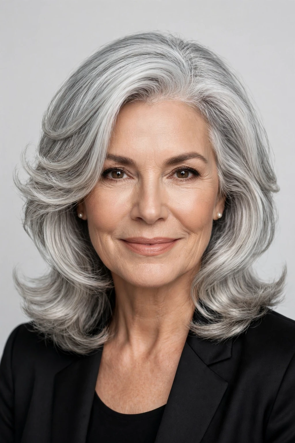 Hairstyles for Women Over 60: 20 Elegant Ideas to Try 5 3. Medium Silver Hair with Swoopy Layers