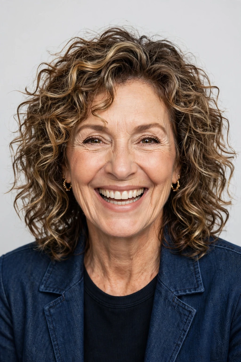 Hairstyles for Women Over 60: 20 Elegant Ideas to Try 7 5. Messy Medium Curly Hair with Balayage