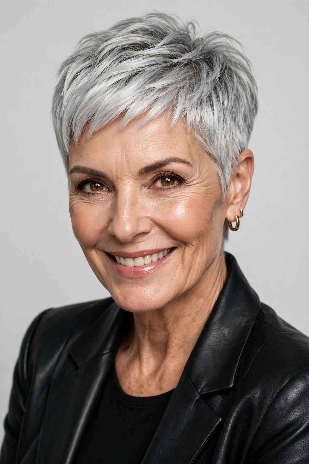 Hairstyles for Women Over 60: 20 Elegant Ideas to Try 8 6. Short Pixie Cut on Silver Hair
