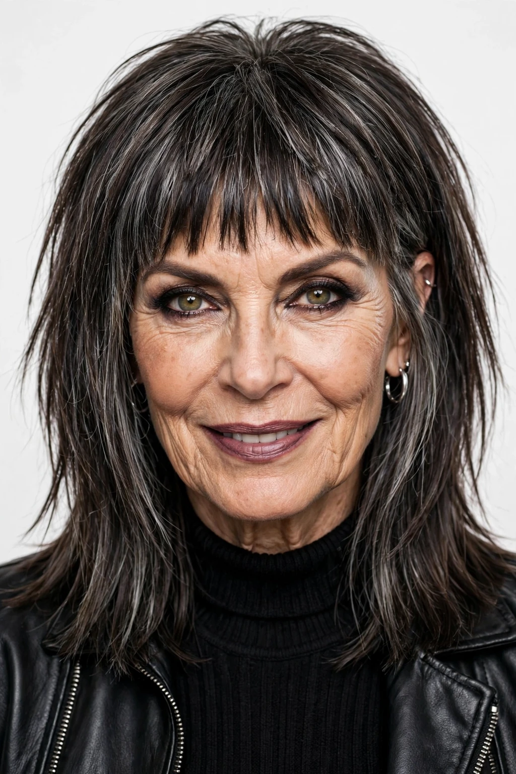 Hairstyles for Women Over 60: 20 Elegant Ideas to Try 17 15. Layered Blunt Cut with Choppy Bangs