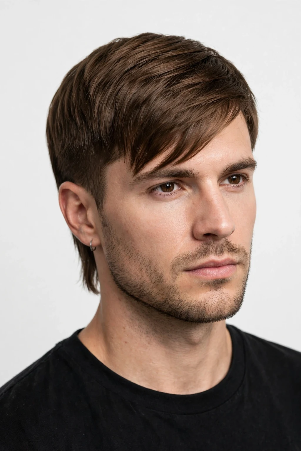 Subtle Mullet for Men: 15 Cool Ideas to Try 13 11. Subtle Short Mullet With Asymmetric Bangs
