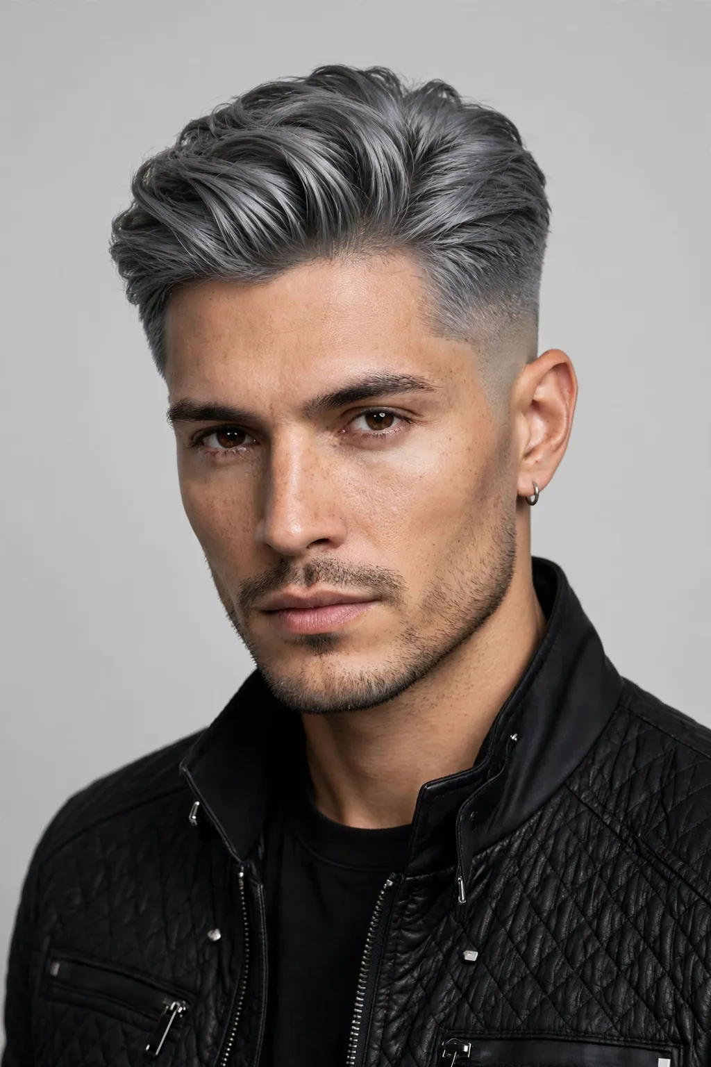 Hair Trends for Men: 15 Cool Ideas to Try 12 10. Ash Grey with Mid Skin Fade
