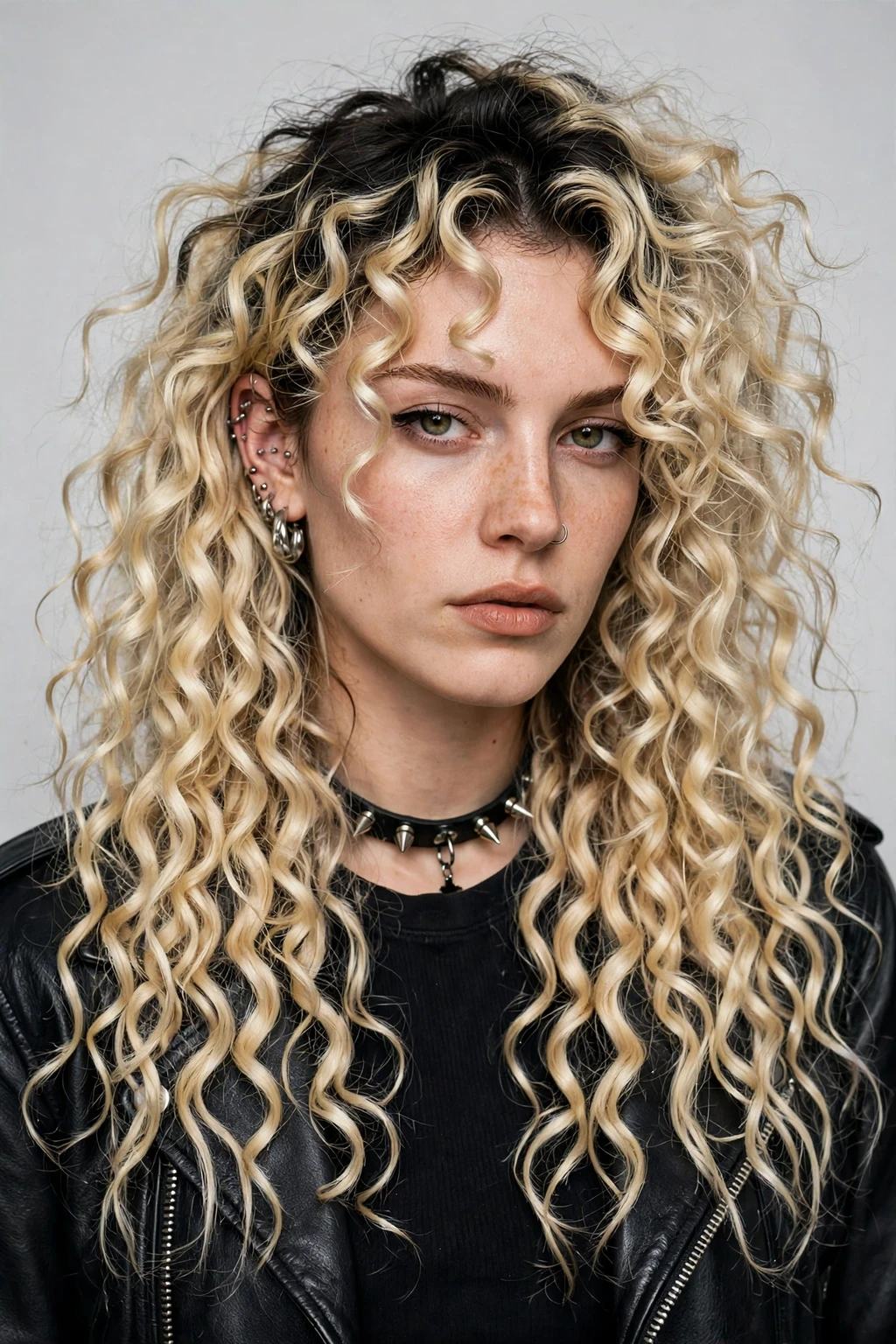 2. Punk Curls With Dark Roots