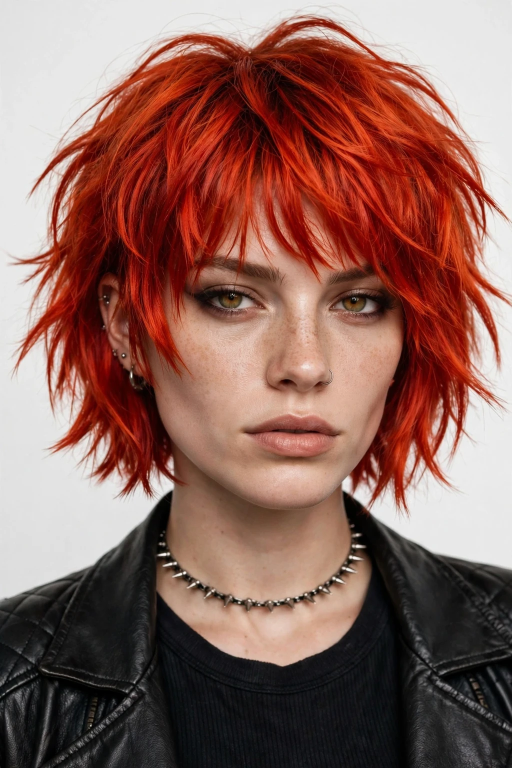6. Fiery Red Messy Bob