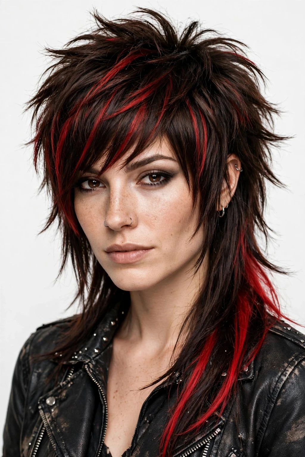 12. Wolf Cut With Scarlet Accents