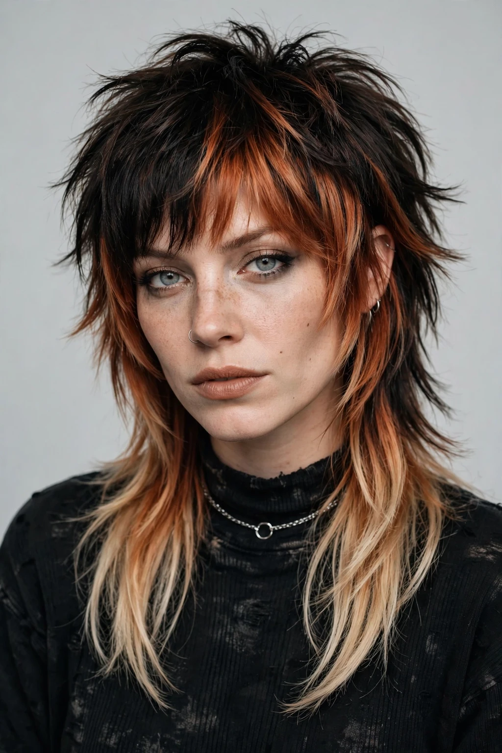 14. Tri-Toned Shaggy Mullet