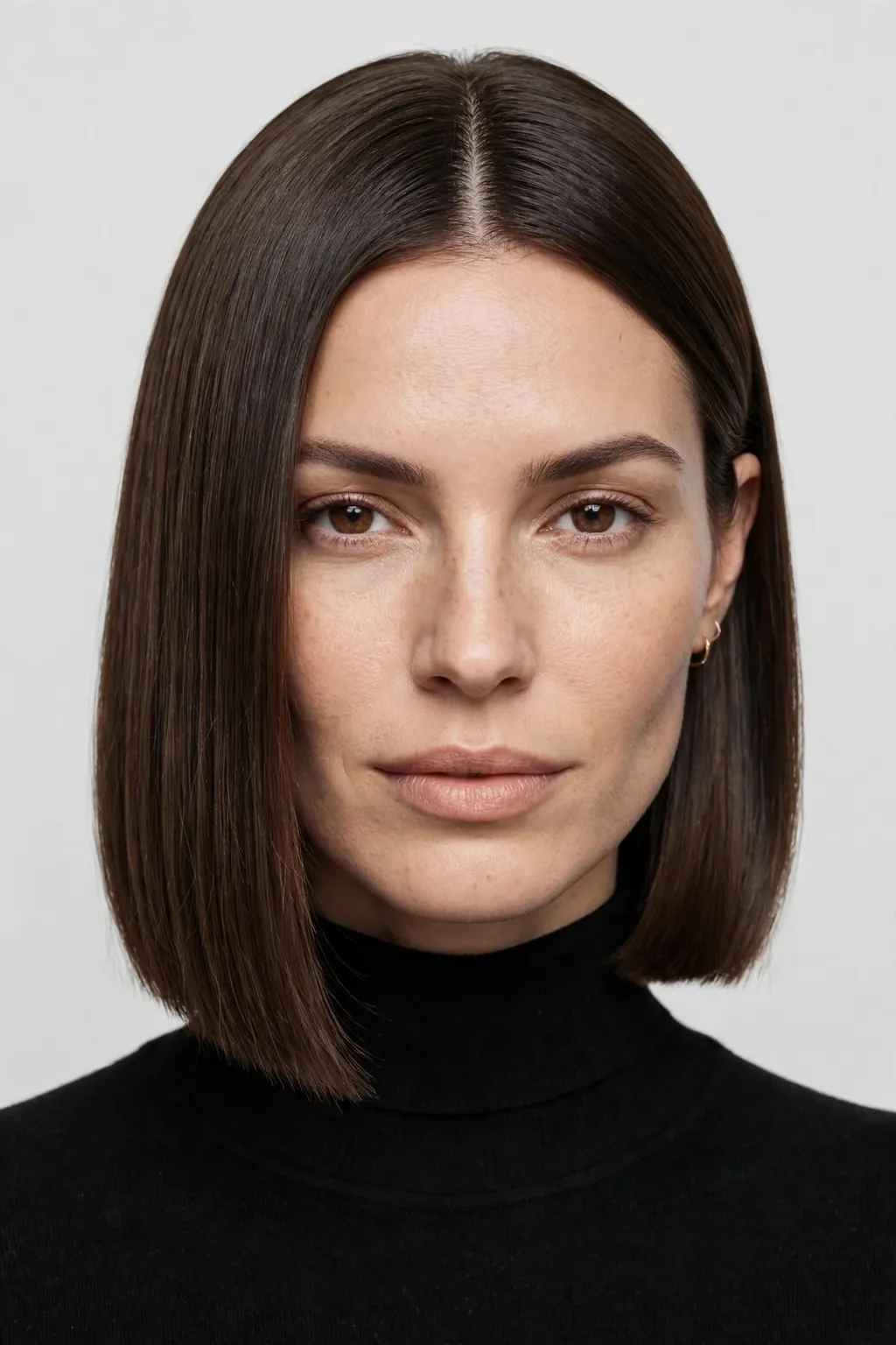 3. Center-Parted Straight Bob