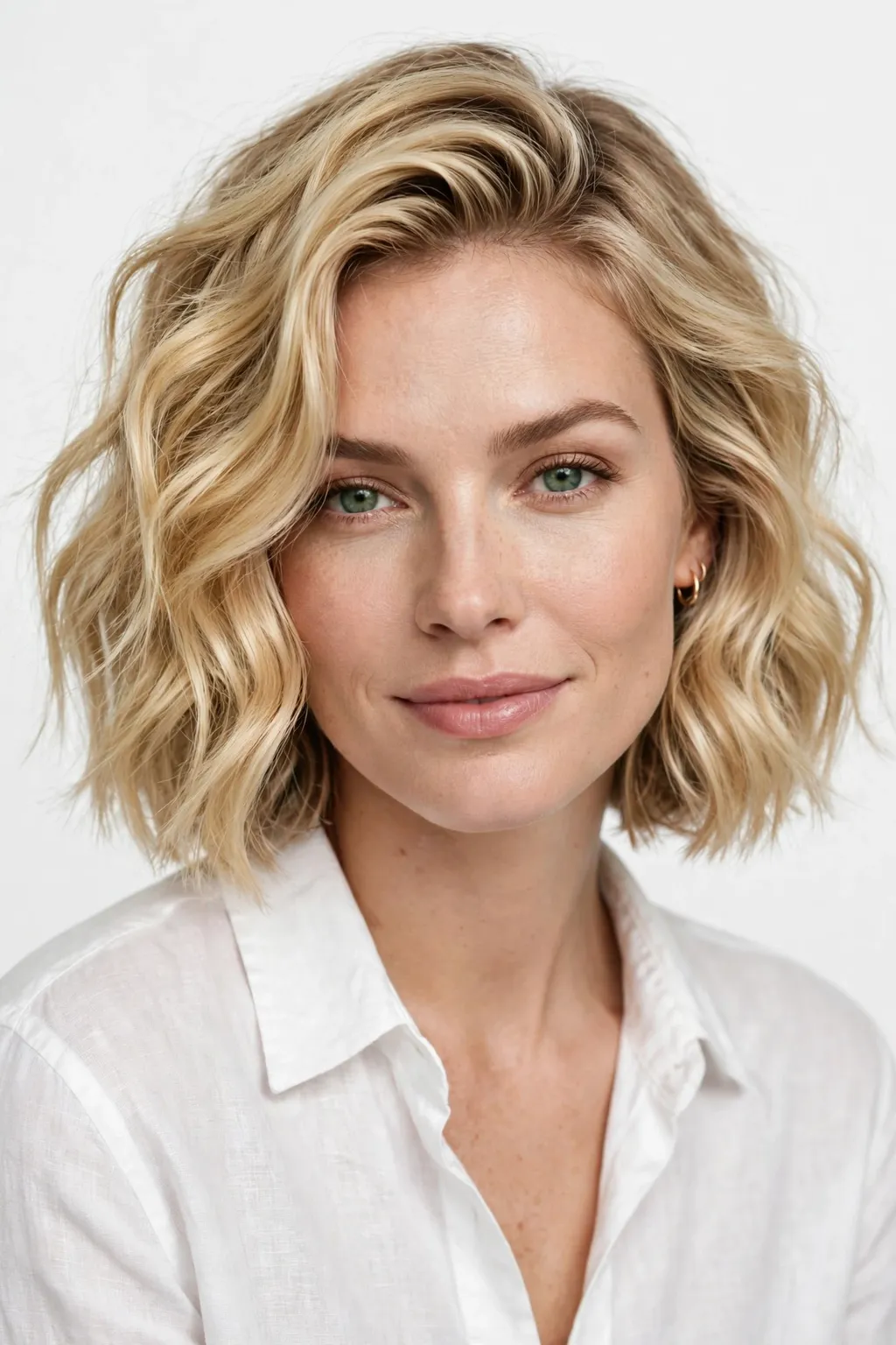 11. Wavy Blonde Thick Bob