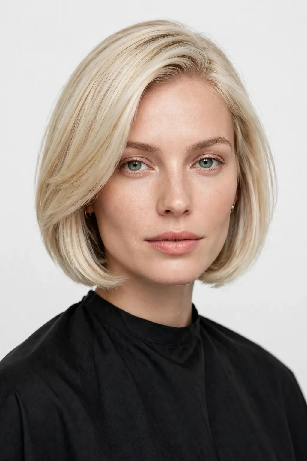 15. Vanilla Blonde Layered Chin-Grazing Bob