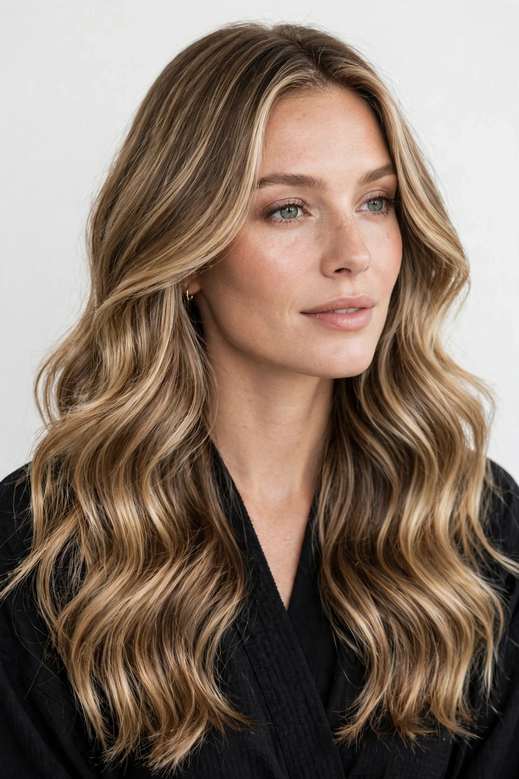 1. Long Bright Bronde Wavy Brunette