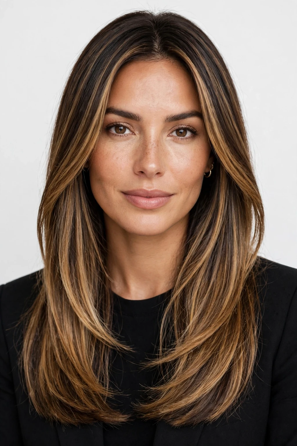 4. Honey Balayage on Brunette Hair