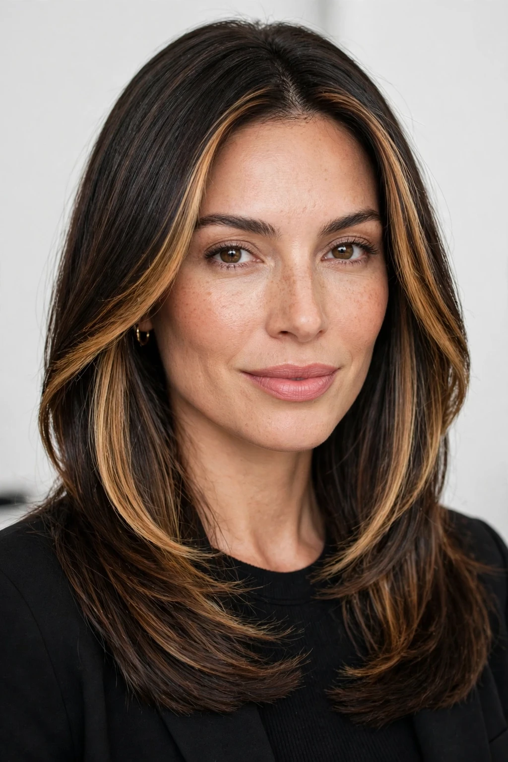 8. Brunette Caramel Balayaged Money Piece