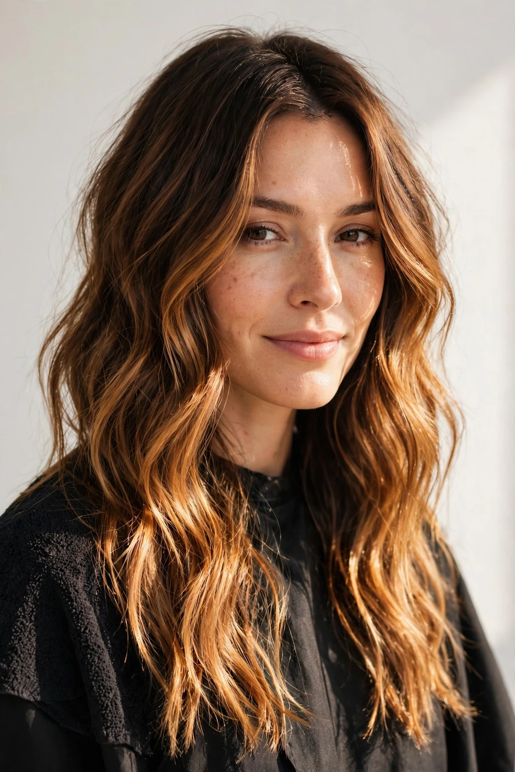 10. Tousled Melted Caramel Ombré Brunette
