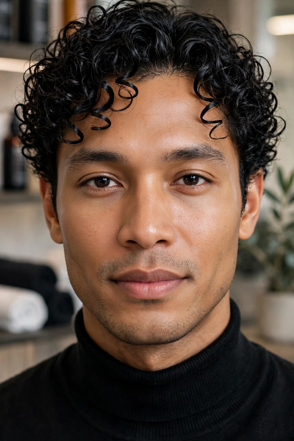 Curly Hair Men: 15 Cool Ideas to Try 17 15. Springy Black Thin Curls