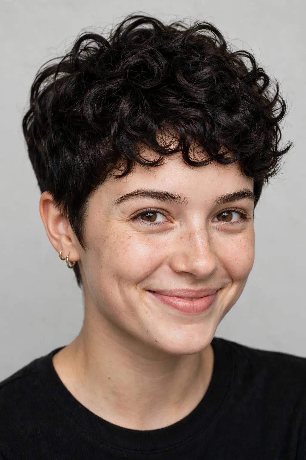 6. Short Curly Wolf Cut in Pixie Style