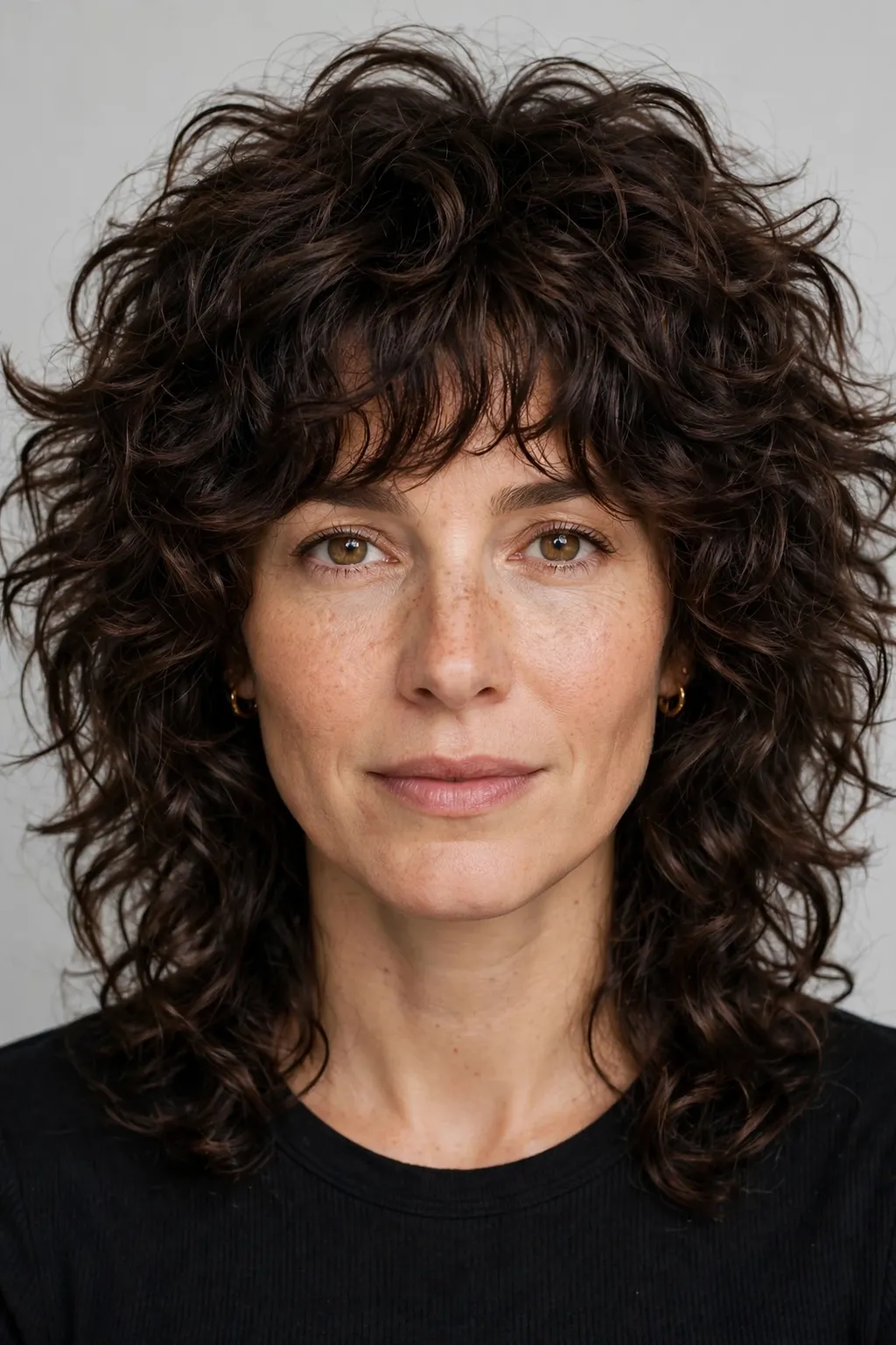 7. Shaggy Wolf Cut on Curly Hair