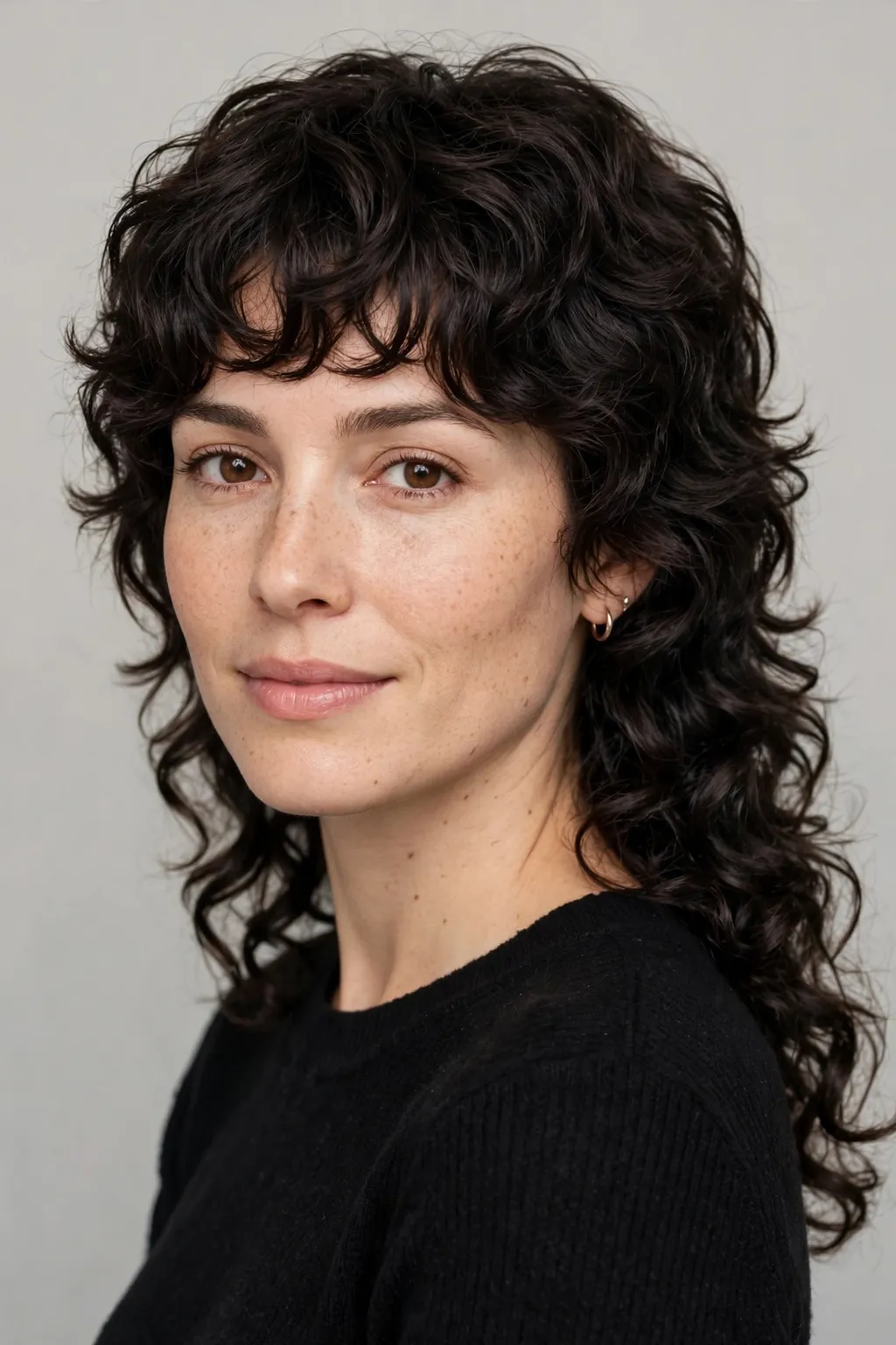 20. Soft Curly Wolf Cut in Mullet Style