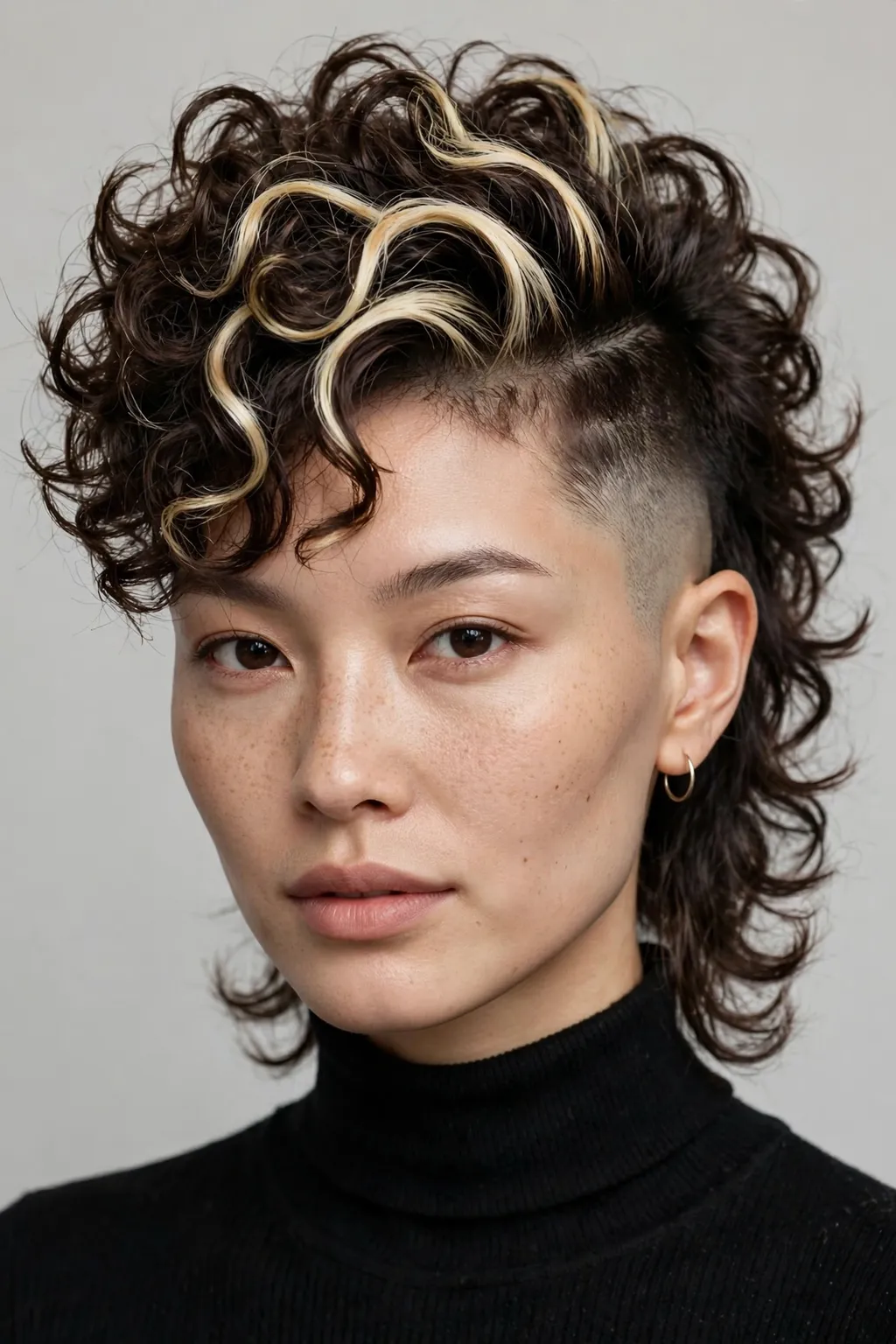 26. Duo-Tone Mohawk Mullet Wolf Cut
