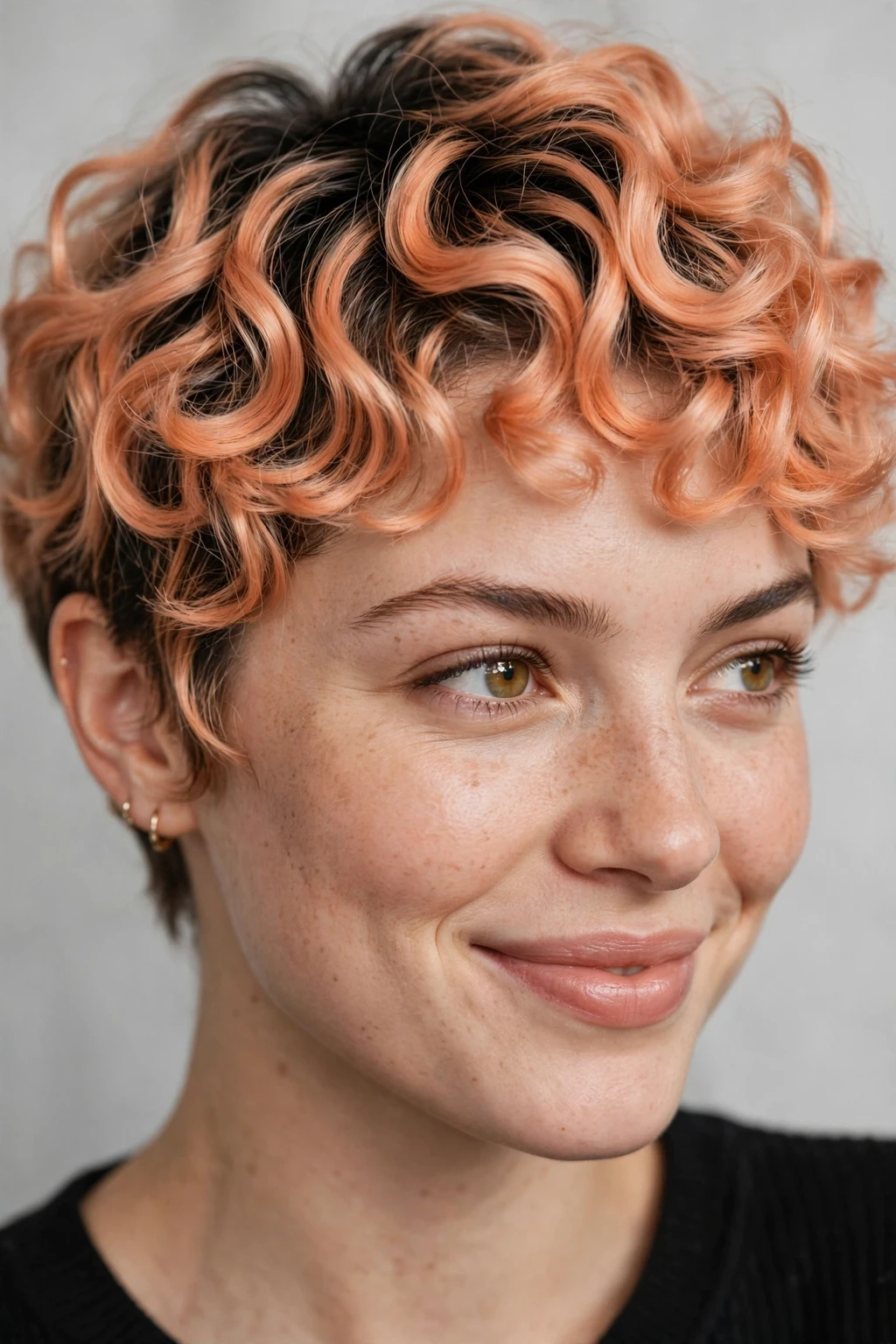 Curly Pixie Cut: 15 Cool Ideas to Try 3 1. Peach-Tinted Curly Pixie