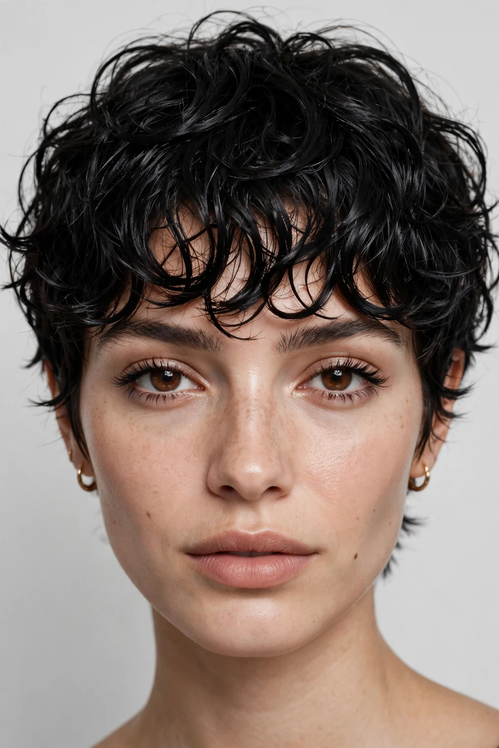 Curly Pixie Cut: 15 Cool Ideas to Try 9 7. Messy Glossy Black Pixie with Fringe
