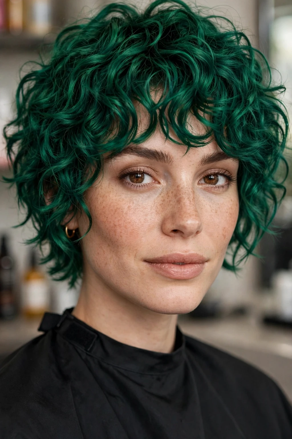 Curly Shag: 15 Cool Ideas to Try 11 9. Emerald Green Curly Shag