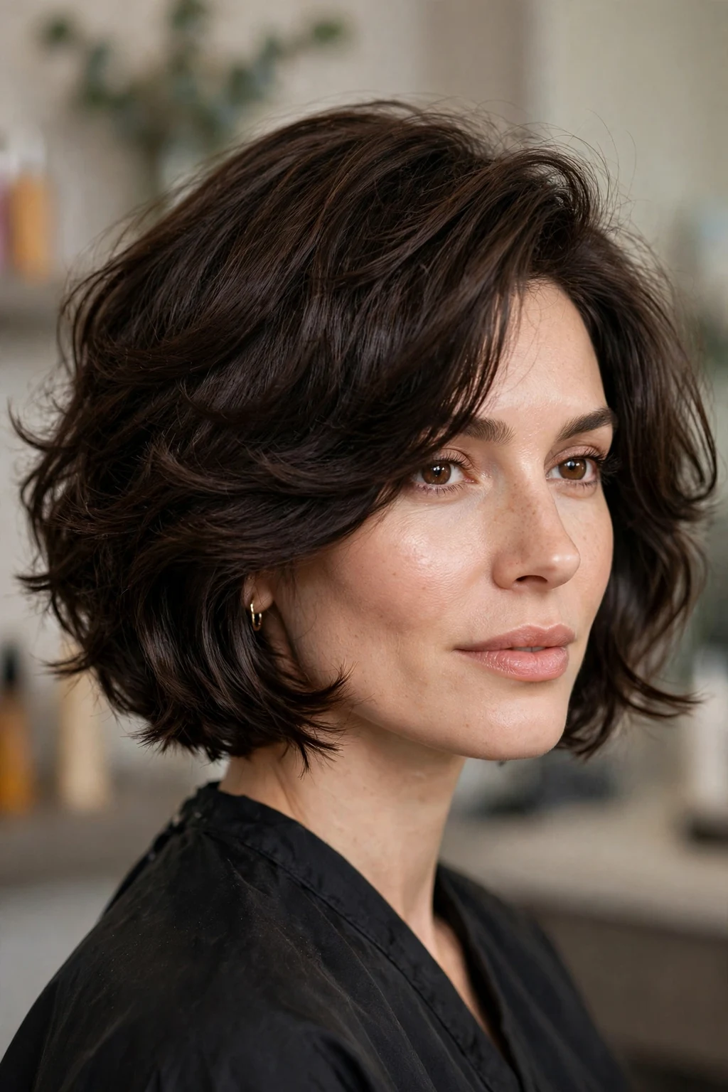 12. Razor Cut Textured Bob for Thick Hair