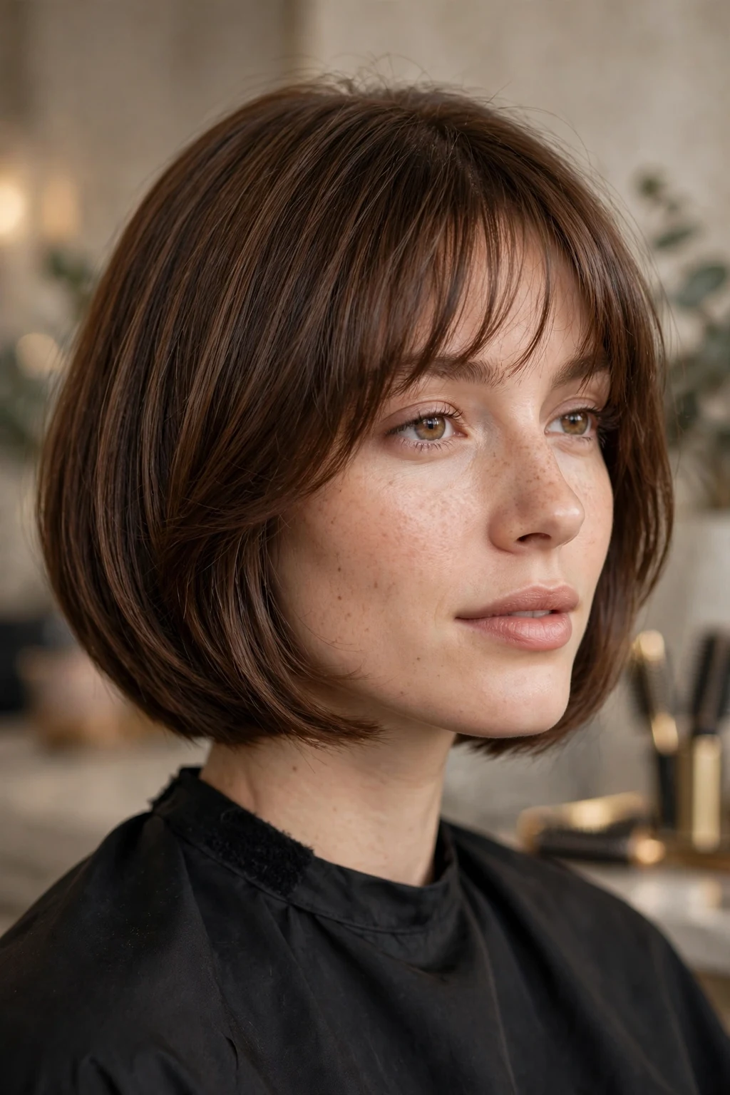 14. Razor Cut French Bob With Soft Fringe Pieces