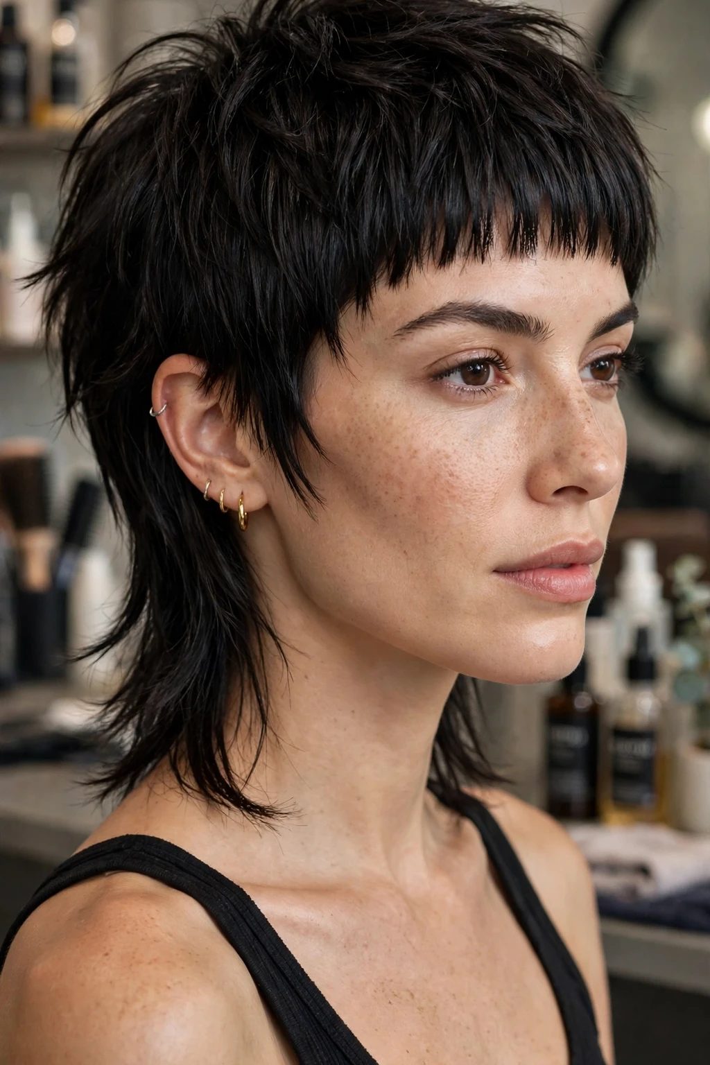 5. Pixie Mullet Shag with Micro Bangs