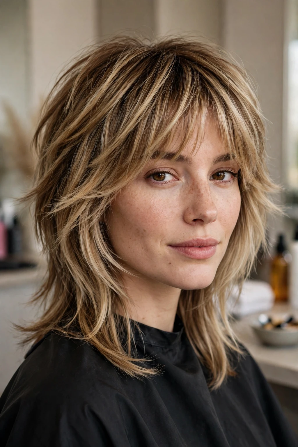 11. Bronde Shag Mullet with Wispy Layers