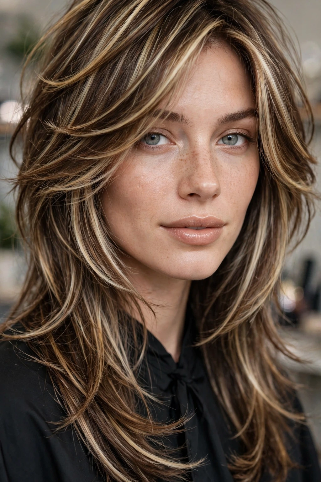 Hairstyles with Streaky Highlights: 15 Chic Ideas to Try 15 13. Brown Hair Streaking on Heavy Layered Hair