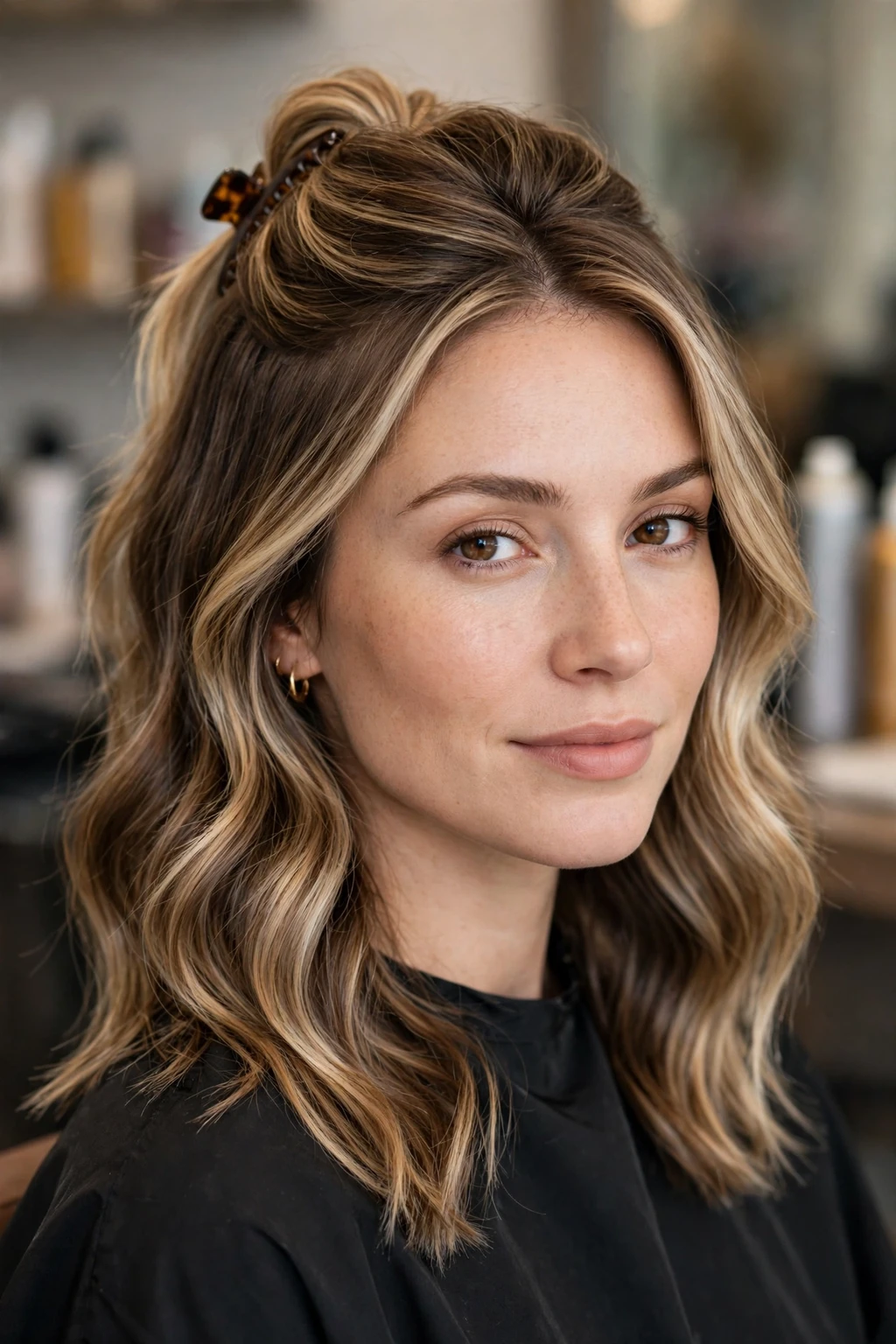 Unique Hairstyles for Short Hair: 17 Chic Ideas to Try 13 11. Half Up Half Down Bronde Wavy Hair