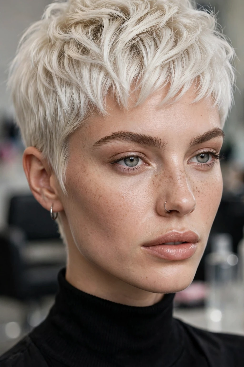 Unique Hairstyles for Short Hair: 17 Chic Ideas to Try 19 17. Bleached Blonde Pixie Cut
