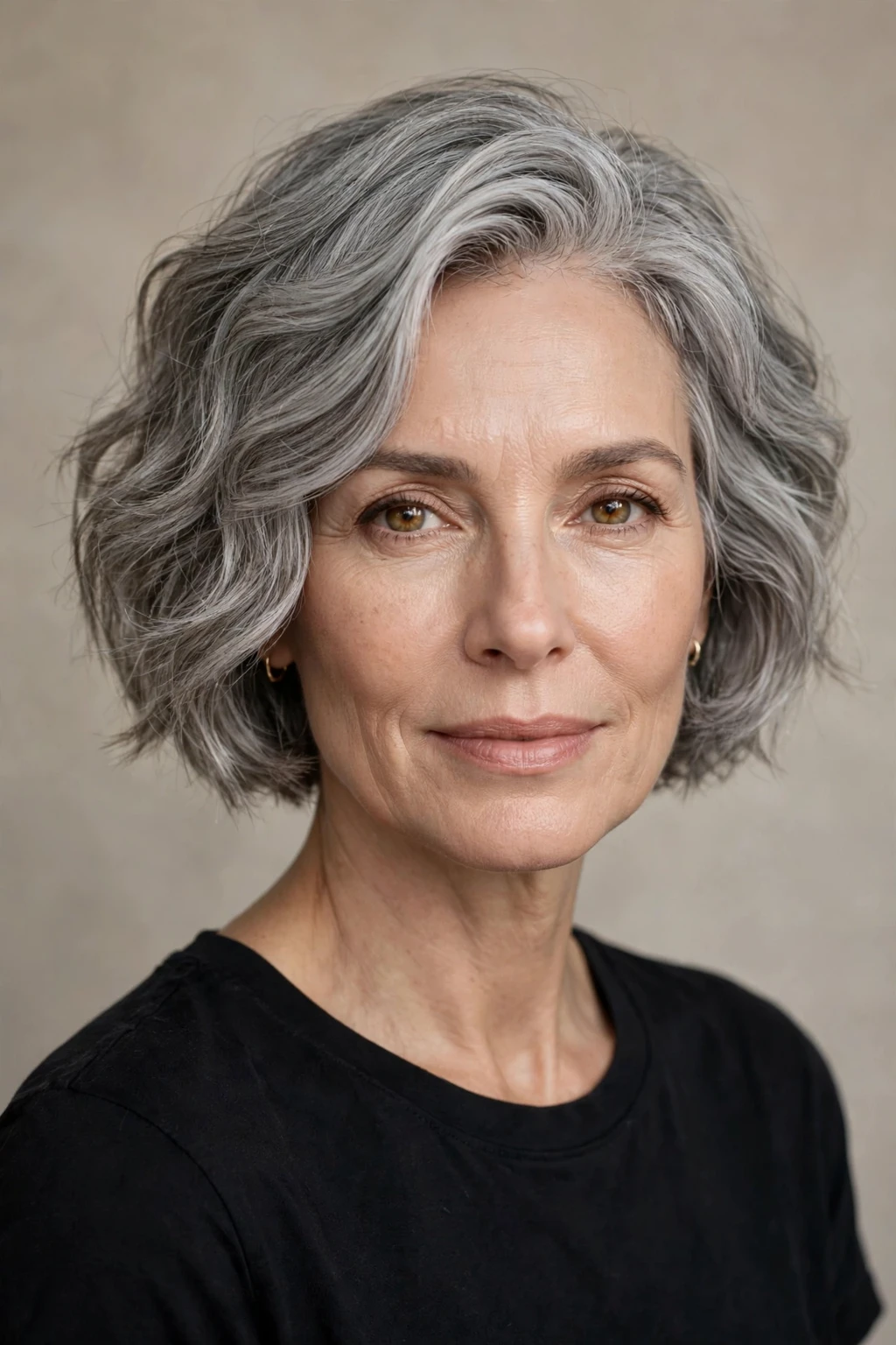 Short Hairstyles for Women Over 50: 25 Chic Ideas to Try 16 14. Wavy Cropped Bob on Grey Hair