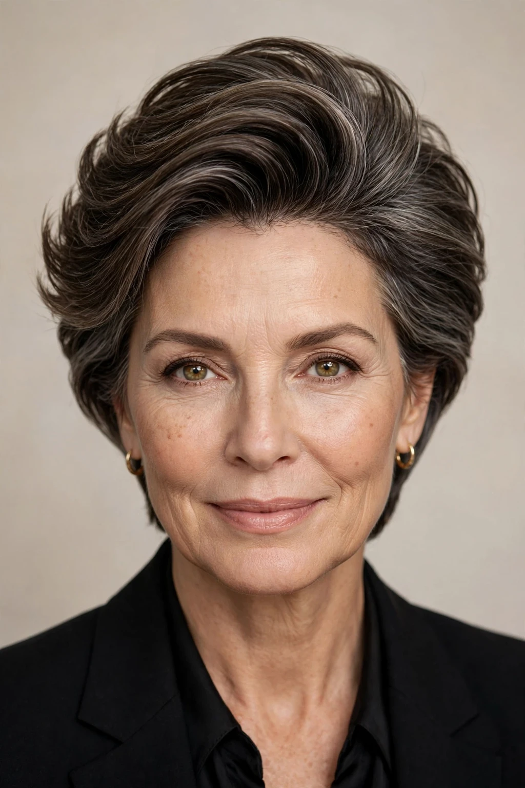 Short Hairstyles for Women Over 50: 25 Chic Ideas to Try 17 15. Brushed-Back Layered Long Pixie