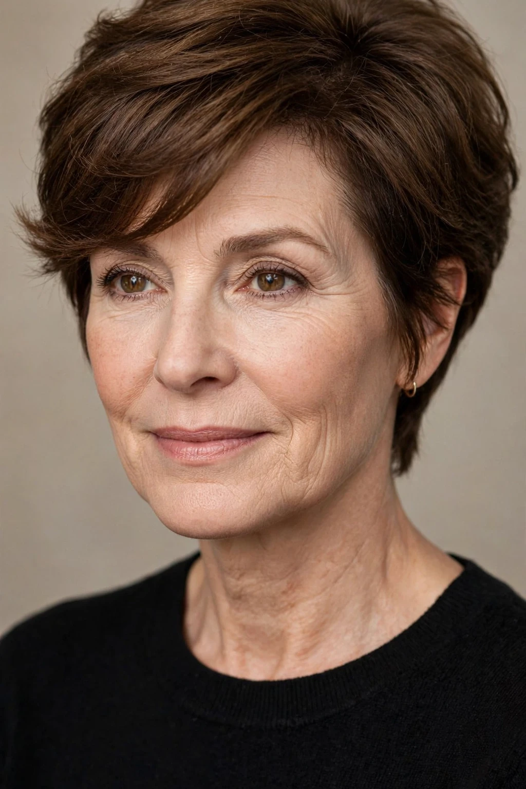 Short Hairstyles for Women Over 50: 25 Chic Ideas to Try 23 21. Short Side-Swept Fluffy Hair