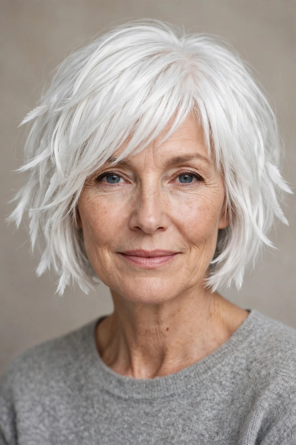 Short Hairstyles for Women Over 50: 25 Chic Ideas to Try 25 23. White Choppy Razor-Cut Bob