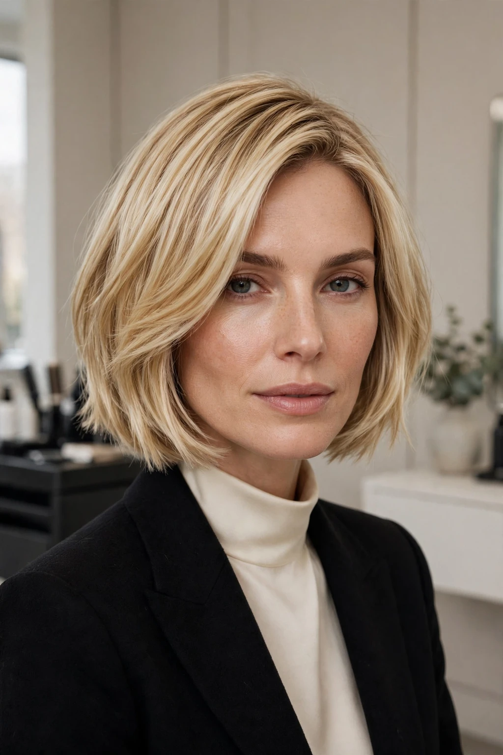 Classic Chic Blonde Choppy Bob