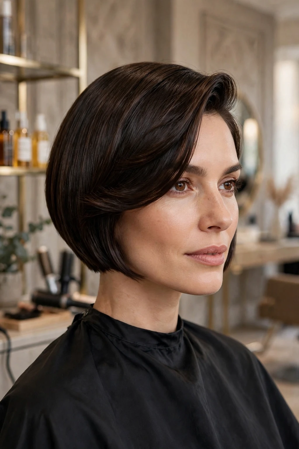 12. Side-Swept Short Straight Cut