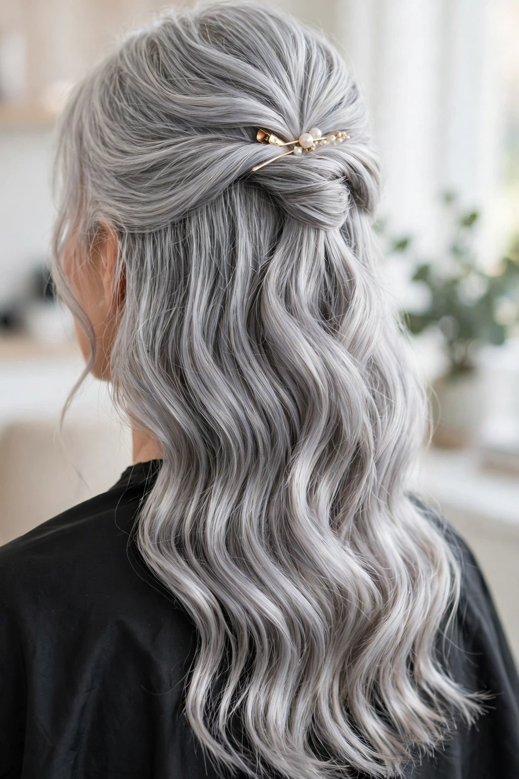 13. Silver Half-Up Half-Down Waves
