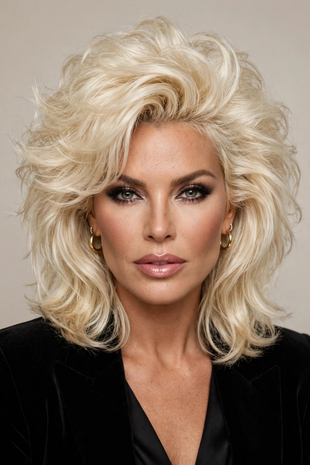 Mob Wife Hairstyles: 15 Chic Ideas to Try 10 8. Medium Fluffy Bleached Blonde Mob Wife Hair