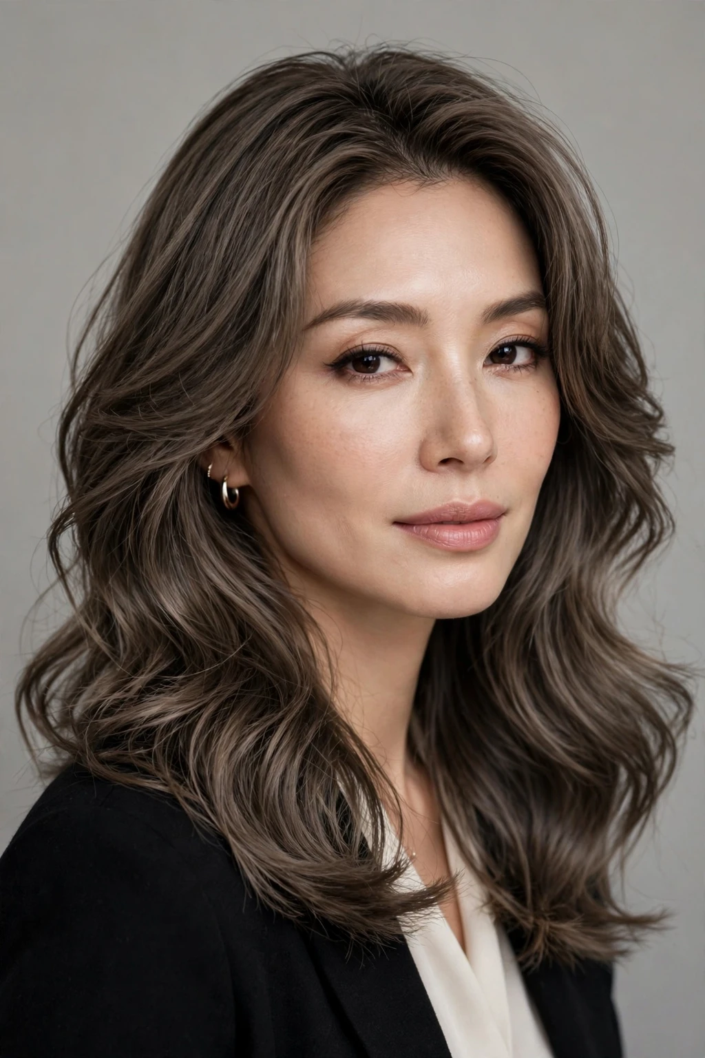 Mob Wife Hairstyles: 15 Chic Ideas to Try 11 9. Ash Brown Wavy Layered Mob Wife Hair