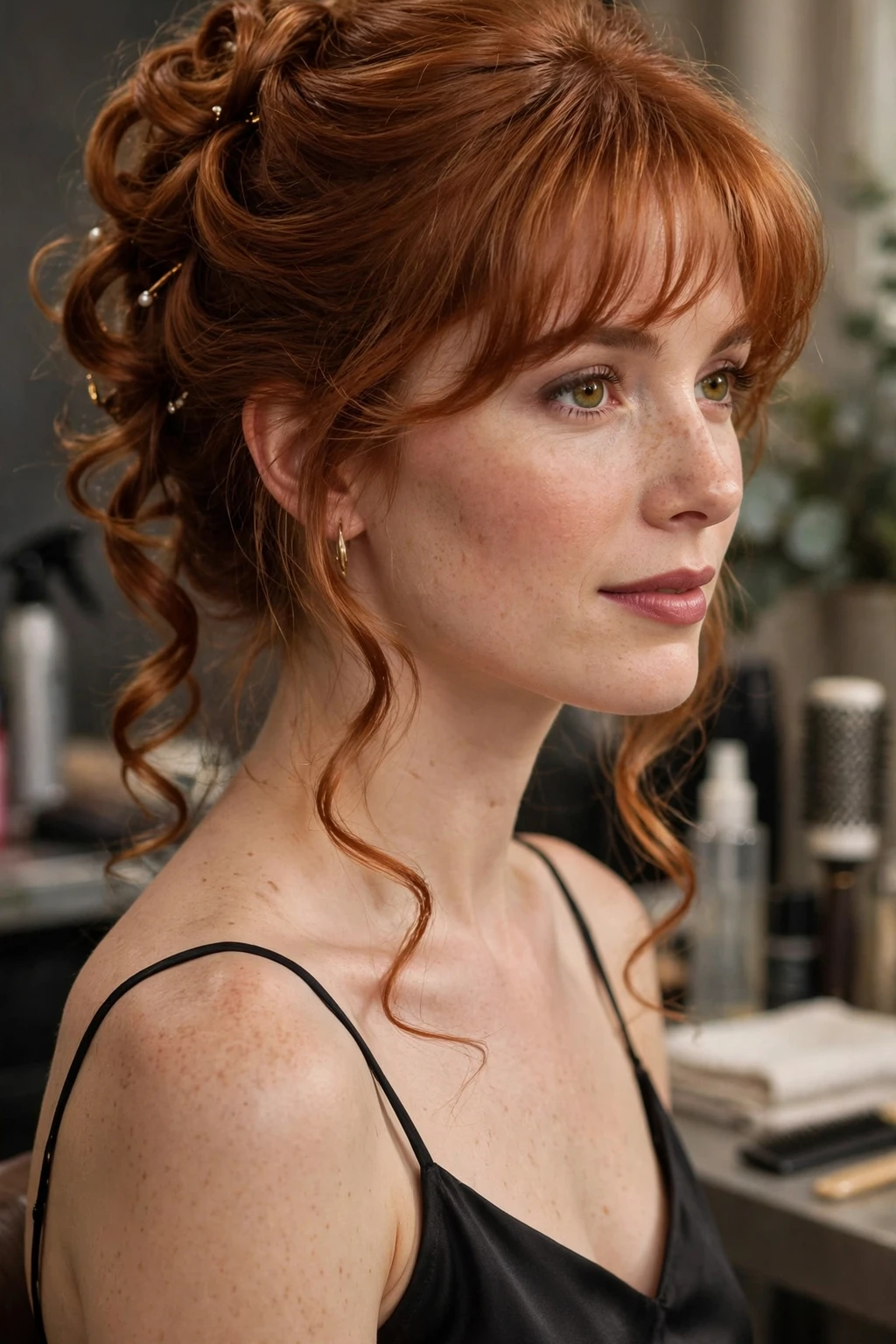 90s Hairstyles for Fine Hair: 15 Chic Ideas to Try 13 11. Soft Romantic Updo with Bangs
