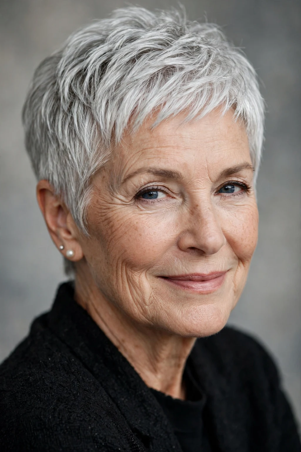 Very Short Hairstyles: 15 Chic Ideas to Try 3 1. Silver White Pixie for Older Women