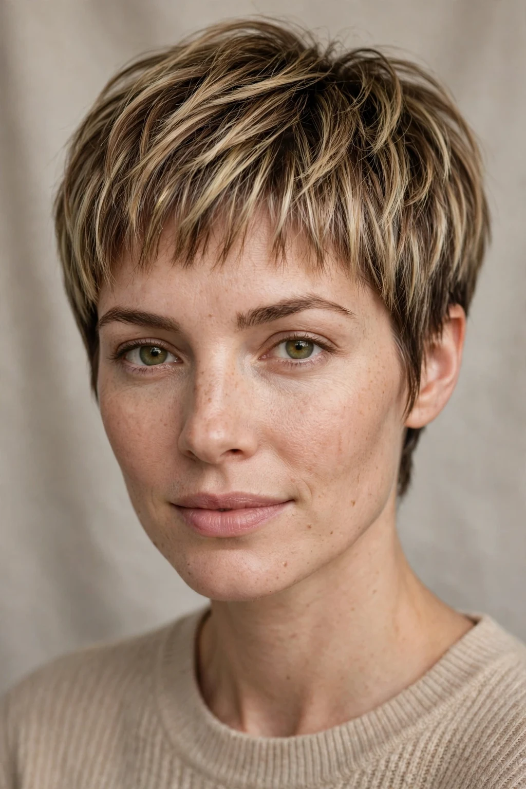 Very Short Hairstyles: 15 Chic Ideas to Try 11 9. Bronde Layered Pixie with Micro Bangs