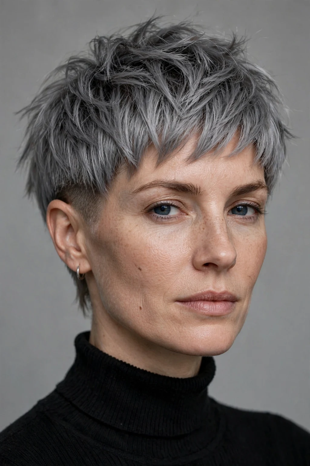 Very Short Hairstyles: 15 Chic Ideas to Try 15 13. Choppy Gray Pixie with Undershave
