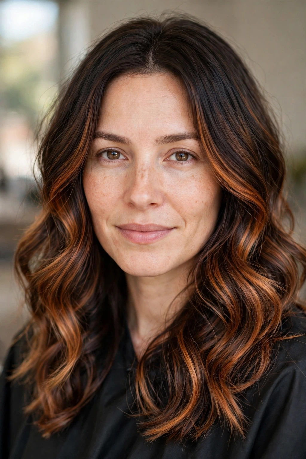 Spring Hair Color Trends: 25 Chic Ideas to Try 9 7. Copper Balayage on Dark Brown Hair
